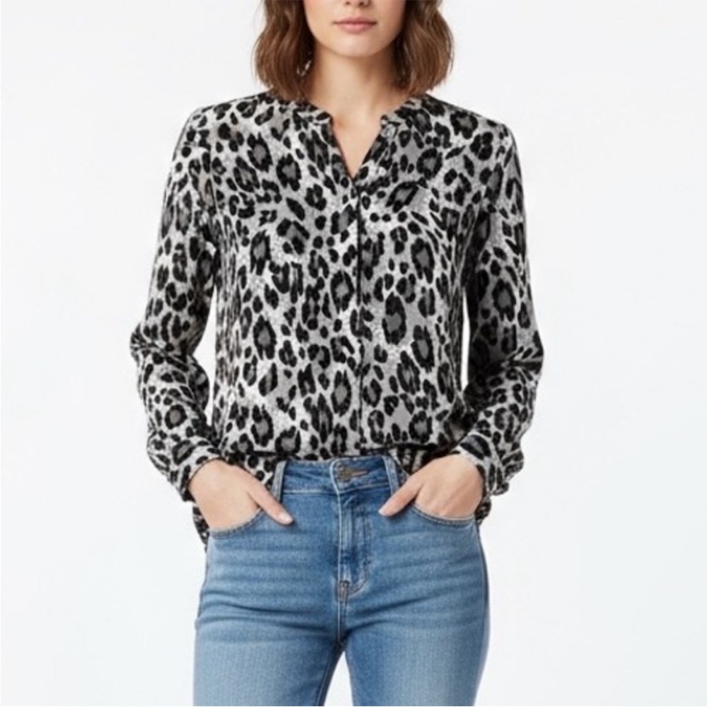 NWOT JOIE Hanelle 100% silk leopard print long sleeve button down blouse small - Picture 2 of 10